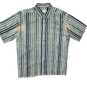 Burma Bibas for Neiman Marcus 100% Silk Shirt Short Sleeve Button Up XL